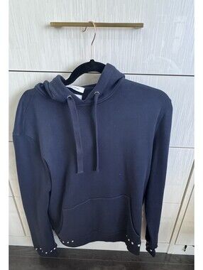 Valentino $1490 Men's Untitled Rockstud Hoodie SIZE S Blue